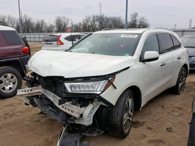 5FRYD4H96HB001280 - 2017 ACURA MDX ADVANC WHITE photo 2