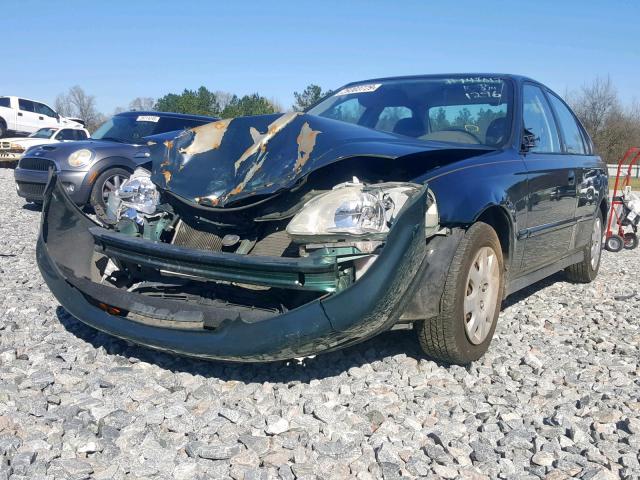 2HGEJ6611YH541296 - 2000 HONDA CIVIC BASE GREEN photo 2