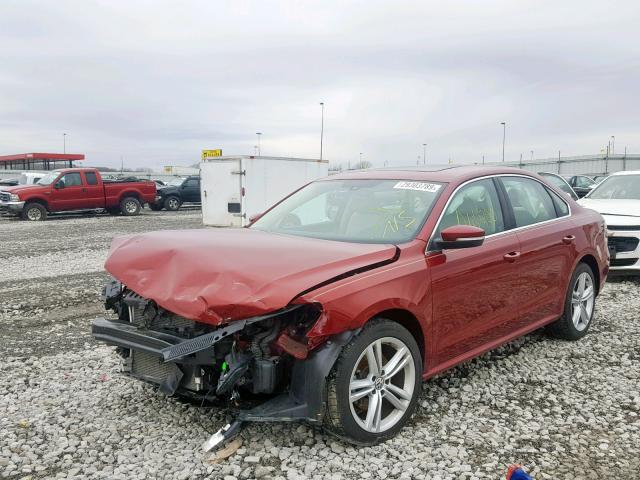 1VWBV7A39FC070273 - 2015 VOLKSWAGEN PASSAT SE RED photo 2