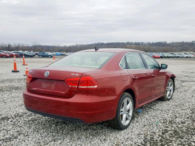 1VWBV7A39FC070273 - 2015 VOLKSWAGEN PASSAT SE RED photo 4