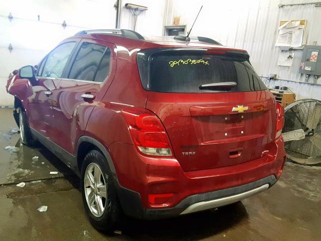 3GNCJLSB2KL115772 - 2019 CHEVROLET TRAX 1LT RED photo 3