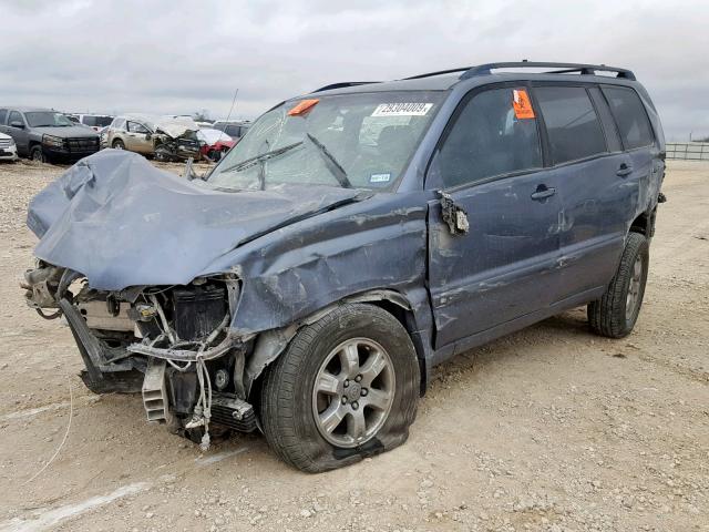 JTEDD21A650125970 - 2005 TOYOTA HIGHLANDER BLUE photo 2