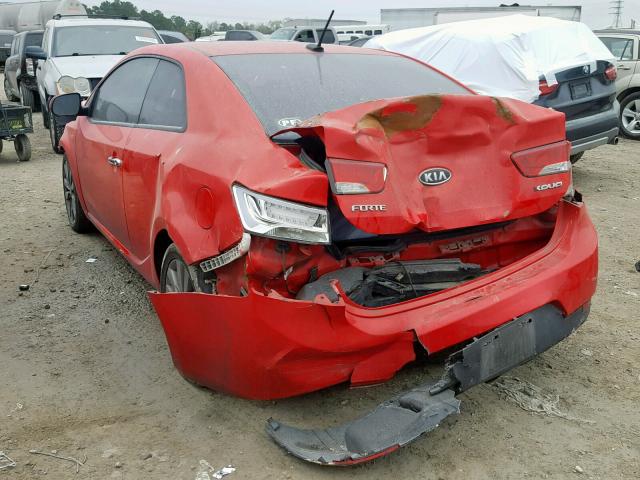 KNAFW6A32C5470670 - 2012 KIA FORTE SX RED photo 3