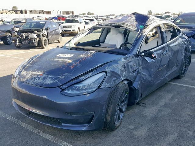 5YJ3E1EB3JF170273 - 2018 TESLA MODEL 3 CHARCOAL photo 2