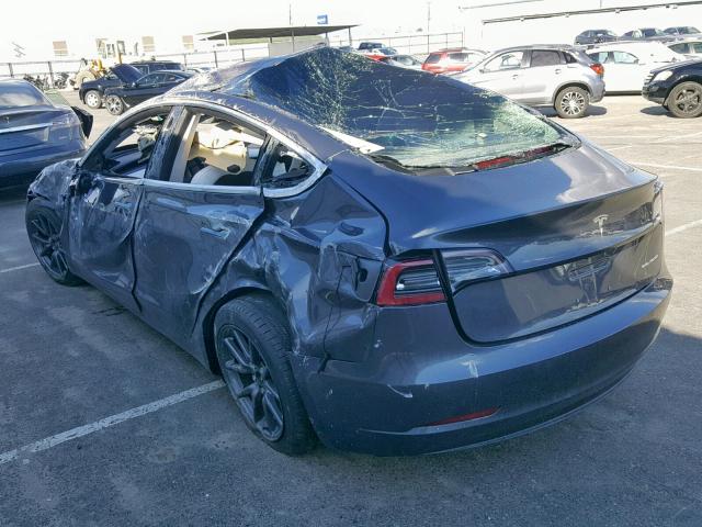 5YJ3E1EB3JF170273 - 2018 TESLA MODEL 3 CHARCOAL photo 3