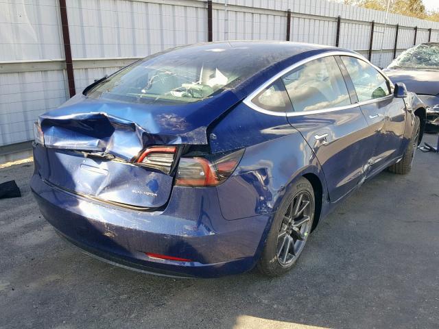 5YJ3E1EB3JF122191 - 2018 TESLA MODEL 3 BLUE photo 4