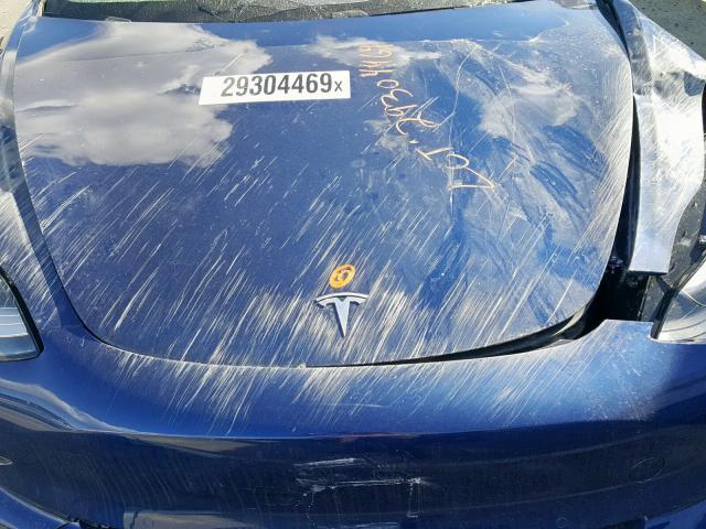 5YJ3E1EB3JF122191 - 2018 TESLA MODEL 3 BLUE photo 7