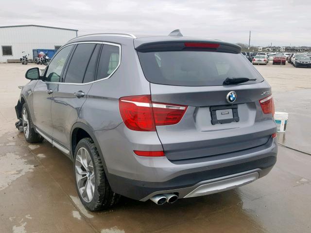 5UXWX7C56F0K34446 - 2015 BMW X3 XDRIVE3 GRAY photo 3