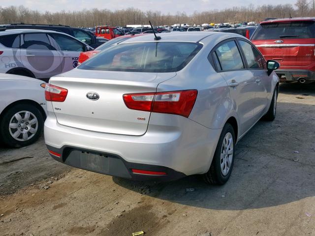 KNADM4A36C6084751 - 2012 KIA RIO LX SILVER photo 4