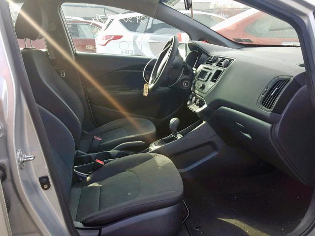 KNADM4A36C6084751 - 2012 KIA RIO LX SILVER photo 5