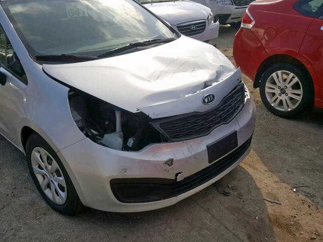 KNADM4A36C6084751 - 2012 KIA RIO LX SILVER photo 9