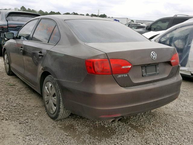 3VW2K7AJ1CM324916 - 2012 VOLKSWAGEN JETTA BASE BROWN photo 3