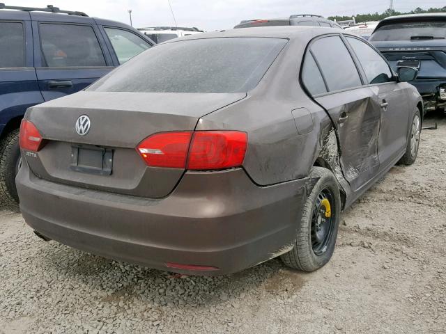3VW2K7AJ1CM324916 - 2012 VOLKSWAGEN JETTA BASE BROWN photo 4