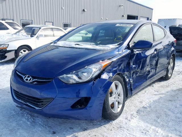 KMHDH4AE8DU839867 - 2013 HYUNDAI ELANTRA GL BLUE photo 2