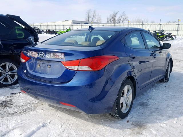 KMHDH4AE8DU839867 - 2013 HYUNDAI ELANTRA GL BLUE photo 4