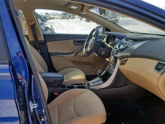 KMHDH4AE8DU839867 - 2013 HYUNDAI ELANTRA GL BLUE photo 5