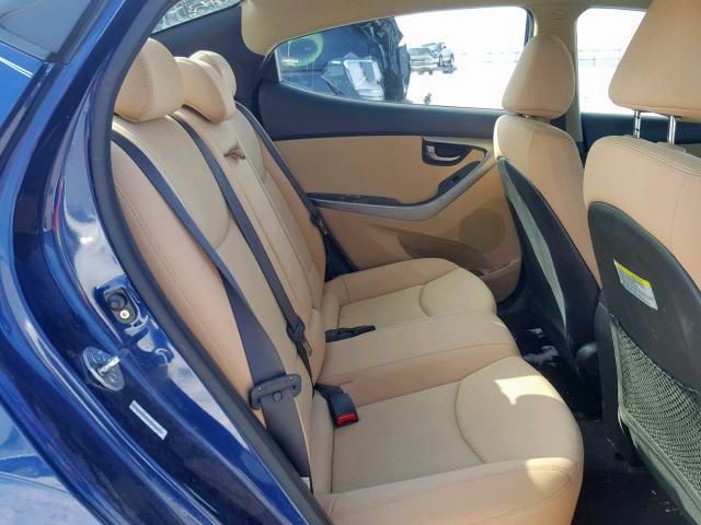 KMHDH4AE8DU839867 - 2013 HYUNDAI ELANTRA GL BLUE photo 6