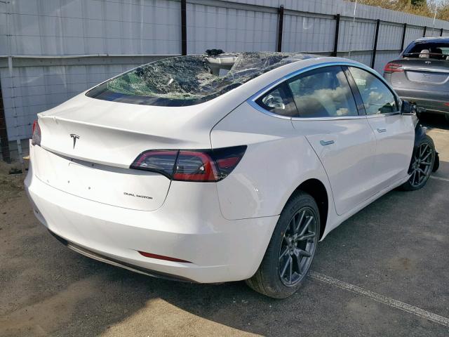 5YJ3E1EB9JF122308 - 2018 TESLA MODEL 3 WHITE photo 4