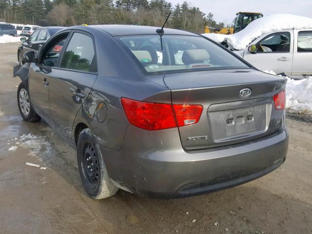 KNAFU4A28D5726197 - 2013 KIA FORTE EX GRAY photo 3