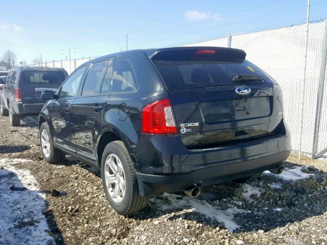 2FMDK3JC5CBA50347 - 2012 FORD EDGE SEL BLACK photo 3