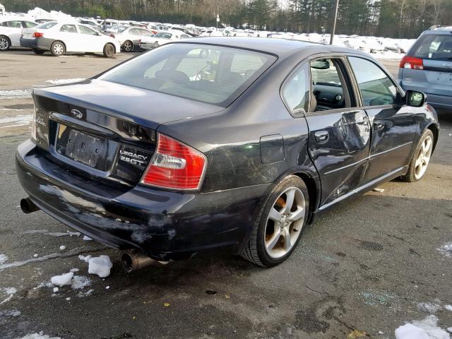 4S3BL676154220728 - 2005 SUBARU LEGACY GT BLACK photo 4