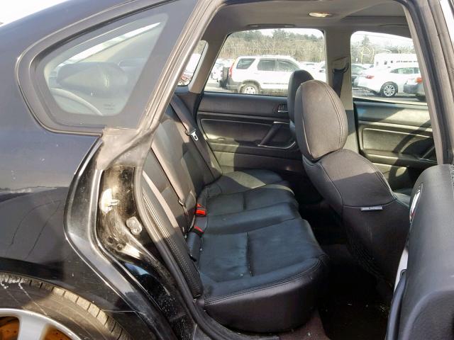 4S3BL676154220728 - 2005 SUBARU LEGACY GT BLACK photo 6