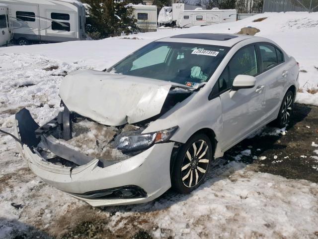 19XFB2F97FE257629 - 2015 HONDA CIVIC EXL WHITE photo 2