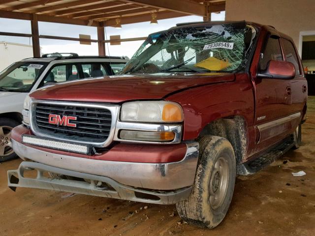 1GKEK13T71R189680 - 2001 GMC YUKON MAROON photo 2