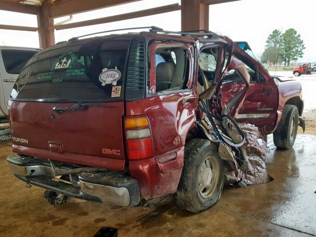 1GKEK13T71R189680 - 2001 GMC YUKON MAROON photo 4