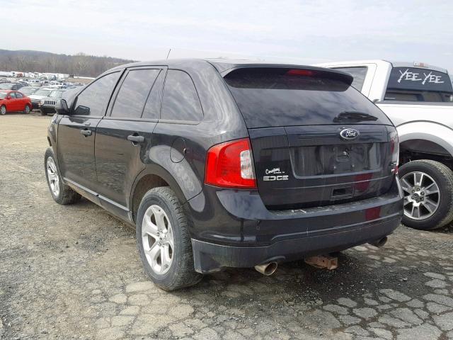 2FMDK4GC9DBC65325 - 2013 FORD EDGE SE BLACK photo 3