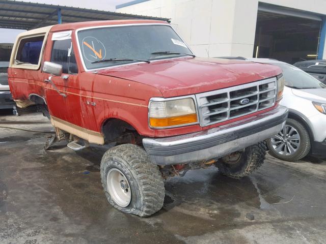 1FMEU15H0MLA52596 - 1991 FORD BRONCO U10 RED photo 1