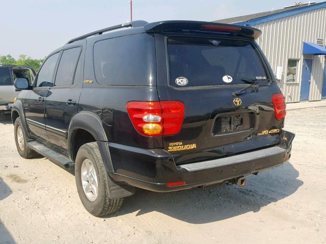 5TDBT48A61S039842 - 2001 TOYOTA SEQUOIA LI BLACK photo 3