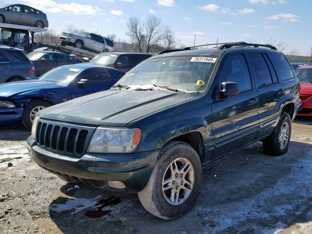 1J4GW58N61C525486 - 2001 JEEP GRAND CHER GREEN photo 2