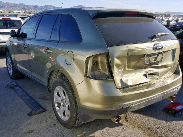 2FMDK3JC2DBA32230 - 2013 FORD EDGE SEL GREEN photo 3