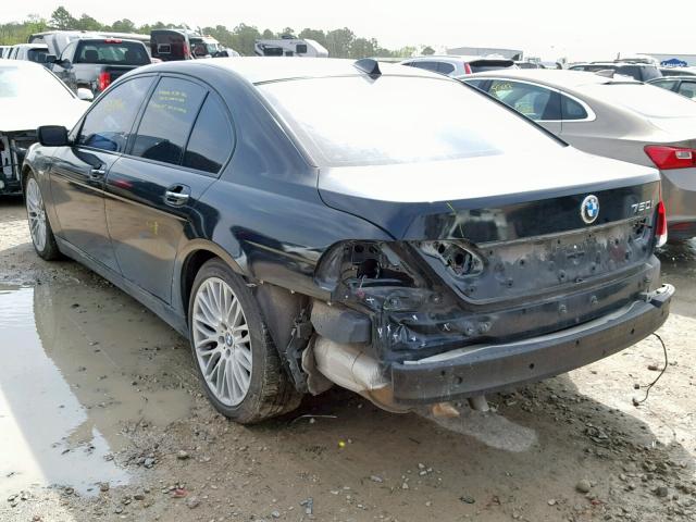 WBAHL83598DT12870 - 2008 BMW 750I BLACK photo 3