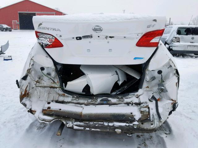 3N1AB7AP0FL637245 - 2015 NISSAN SENTRA S WHITE photo 9