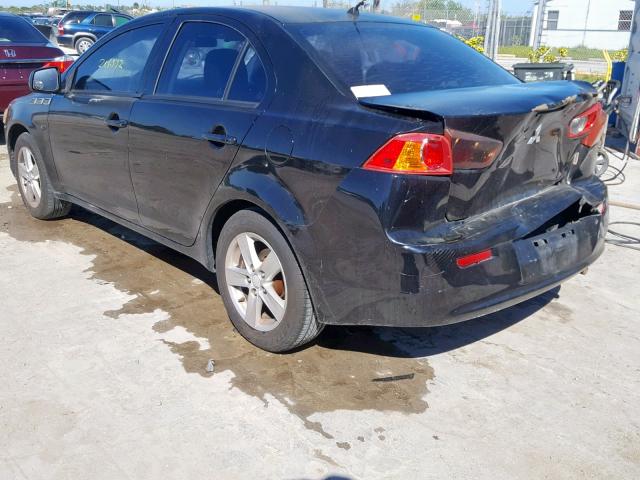 JA3AU26U98U001052 - 2008 MITSUBISHI LANCER ES BLACK photo 3