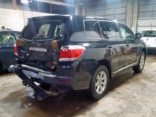 5TDBK3EH1DS184421 - 2013 TOYOTA HIGHLANDER BLACK photo 4