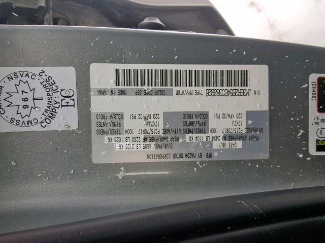 JM3ER2B54B0388926 - 2011 MAZDA CX-7 SILVER photo 10