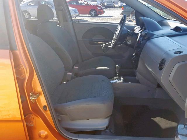 KL1TG52625B496901 - 2005 CHEVROLET AVEO LT ORANGE photo 5