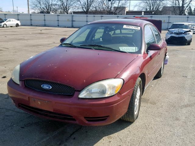 1FAFP56S55A141570 - 2005 FORD TAURUS SEL BURGUNDY photo 2