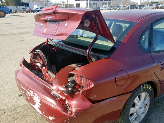 1FAFP56S55A141570 - 2005 FORD TAURUS SEL BURGUNDY photo 9