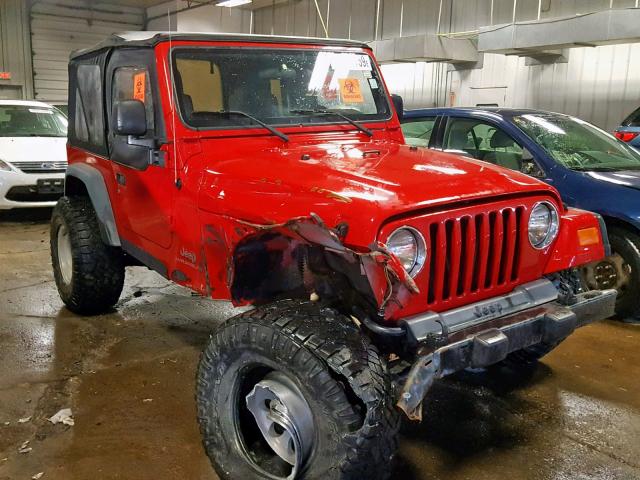 1J4FA29144P723243 - 2004 JEEP WRANGLER / RED photo 1