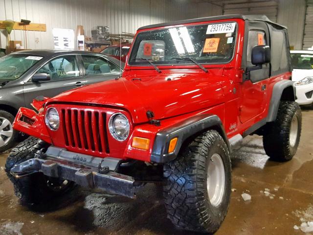 1J4FA29144P723243 - 2004 JEEP WRANGLER / RED photo 2