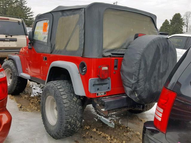 1J4FA29144P723243 - 2004 JEEP WRANGLER / RED photo 3