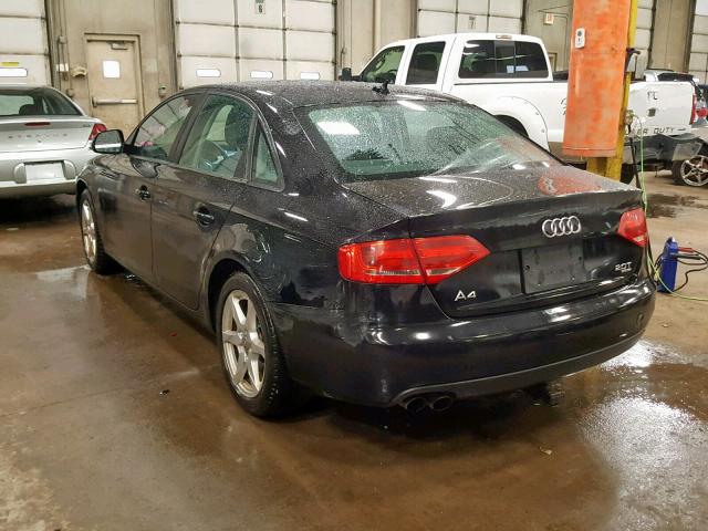 WAULF78K39A148481 - 2009 AUDI A4 2.0T QU BLACK photo 3