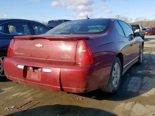 2G1WM15K269282633 - 2006 CHEVROLET MONTE CARL RED photo 4