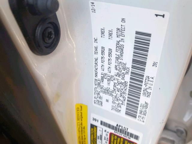 5TFAW5F15FX439095 - 2015 TOYOTA TUNDRA CRE WHITE photo 10