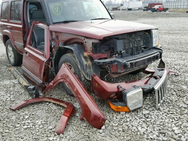 1J8HG48P97C528614 - 2007 JEEP COMMANDER MAROON photo 10