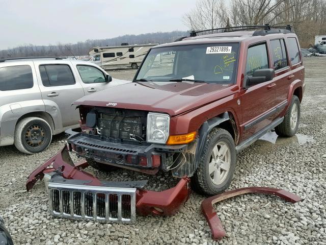 1J8HG48P97C528614 - 2007 JEEP COMMANDER MAROON photo 2